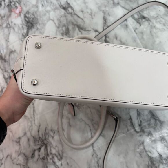 COACH MINI SIERRA EMBOSSED LEATHER SATCHEL grey cream purse handbag - Picture 5 of 10